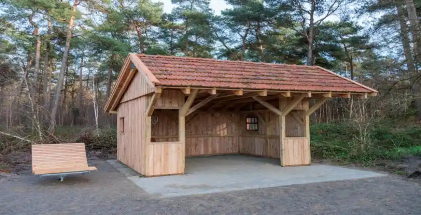 wooden car shed
